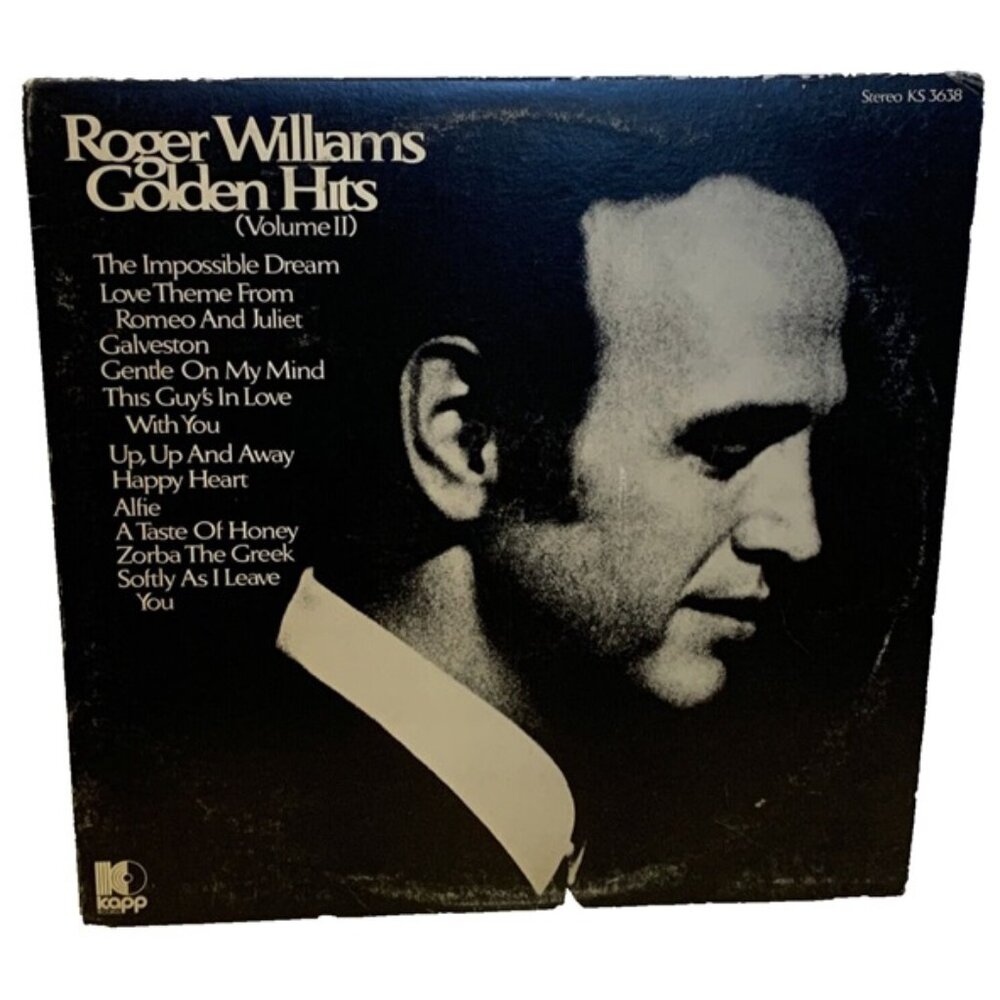 Roger Williams Golden Hits (Volume II)(Vinyl, 1970) Kapp KS 3638 VG LP Record